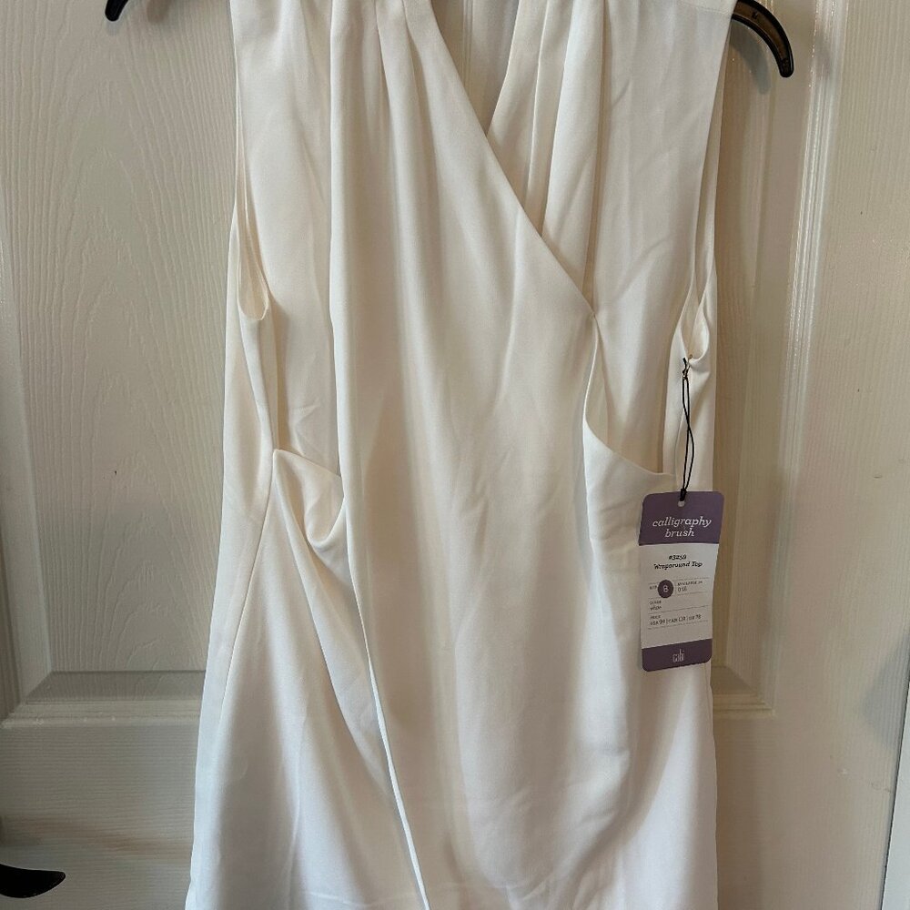 Cabi Ivory Sleeveless Wraparound Top Sz. 8
